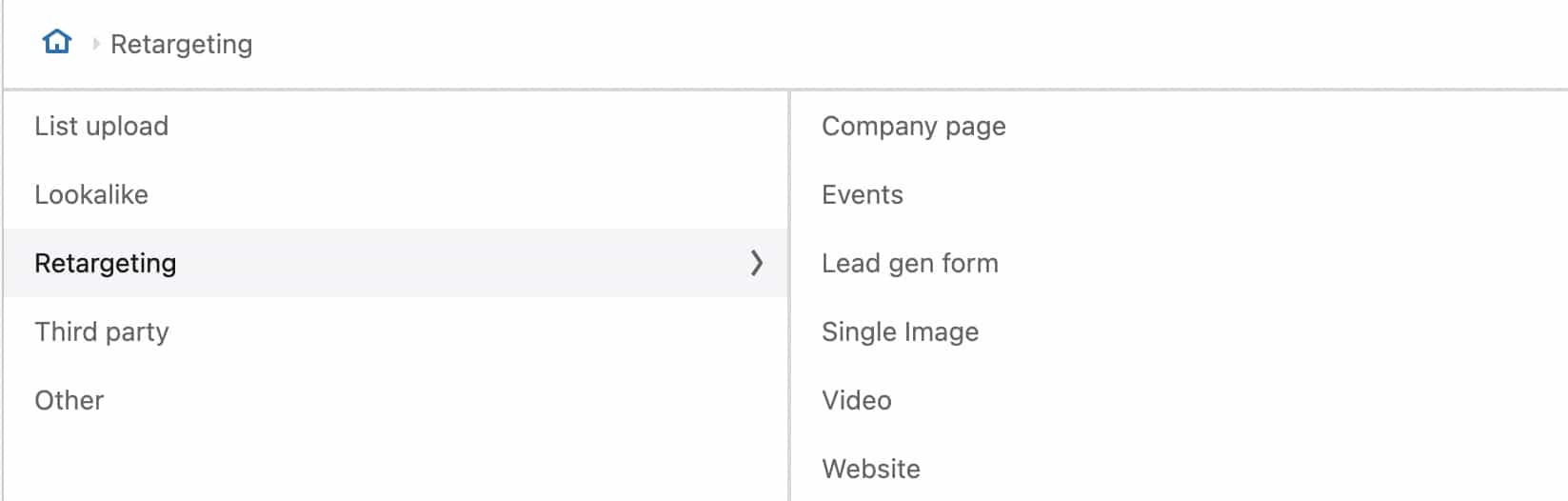 LinkedIn Campaign Manager - retargeting public