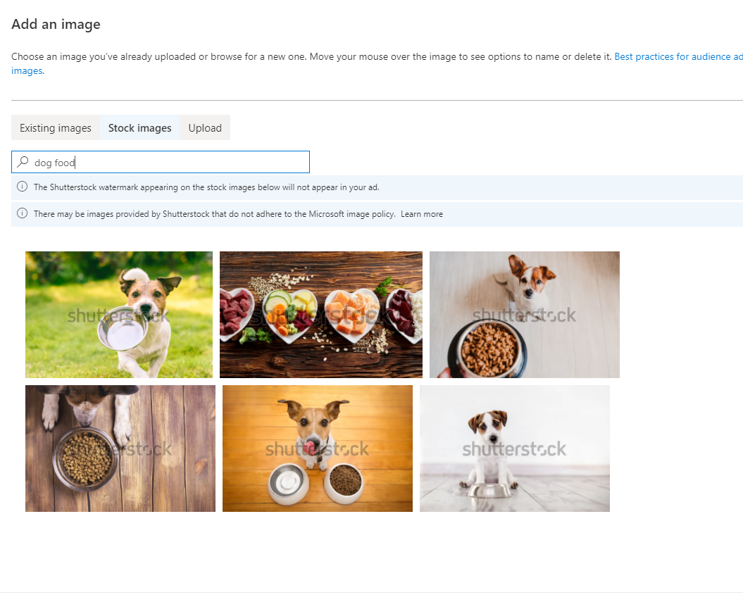 Интеграция с Microsoft Shutterstock.
