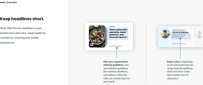 웹 스토리 개요 스크린샷