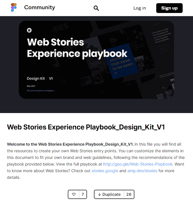 Web Stories Design Kit 웹 페이지 스크린샷