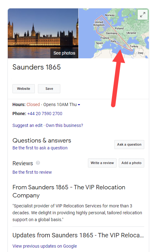 Obszar obsługi jest za duży.