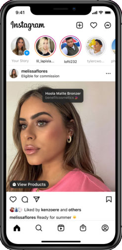 Screenshot eines Instagram-Posts mit Affiliate-Links