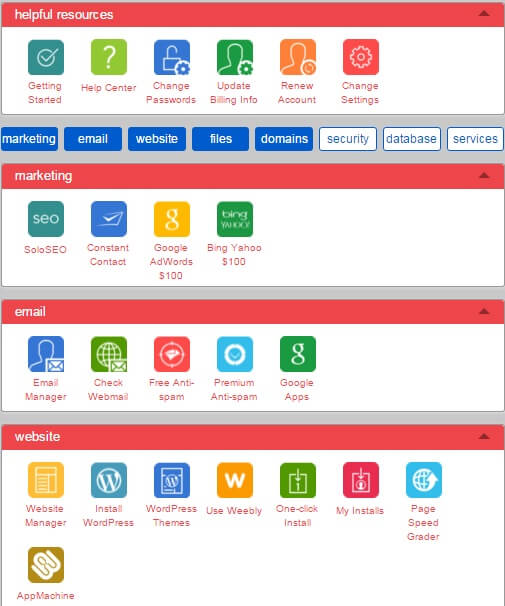 JustHost review control panel