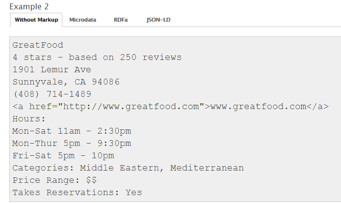沒有結構化數據的內容截圖