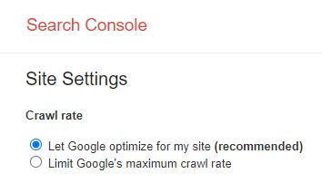 Rata de accesare cu crawlere Google Search Console