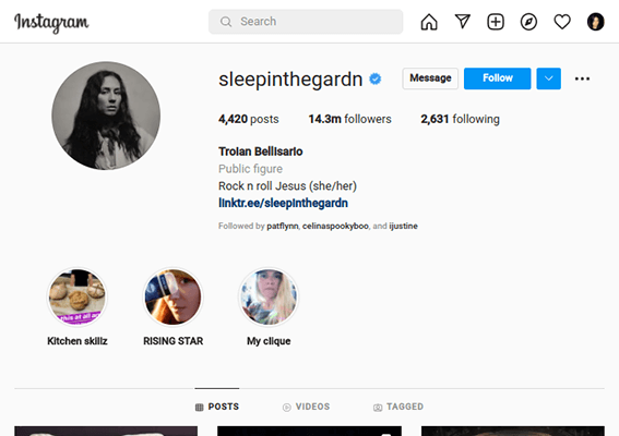 الملف الشخصي على الانستغرام الترويان بيلاساريو