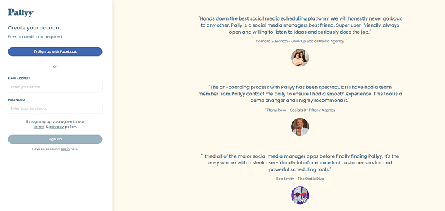 페이스북이나 이메일로 가입하기