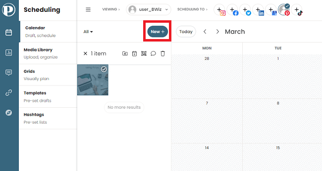 무료로 일정을 시작하려면 새로 만들기를 클릭하세요.