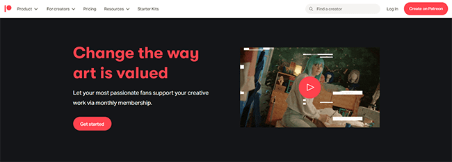 หน้าแรกของ Patreon