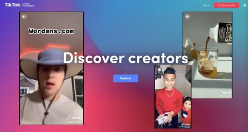 Screenshot of TikTok's Creator Marketplace home page.
