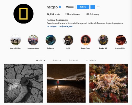 Profil Instagram de National Geographic National Geographic Instagram Profile