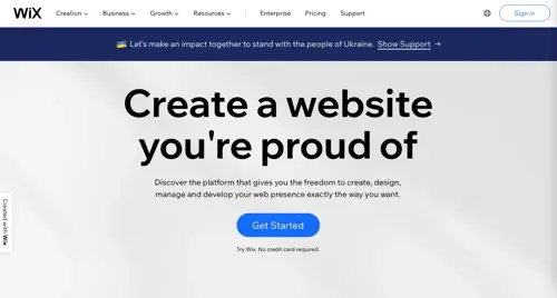 لقطة من Wix.com Screenshot of Wix.com