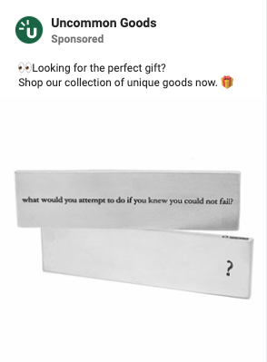 Anúncio de mercadorias incomuns para seus produtos personalizados