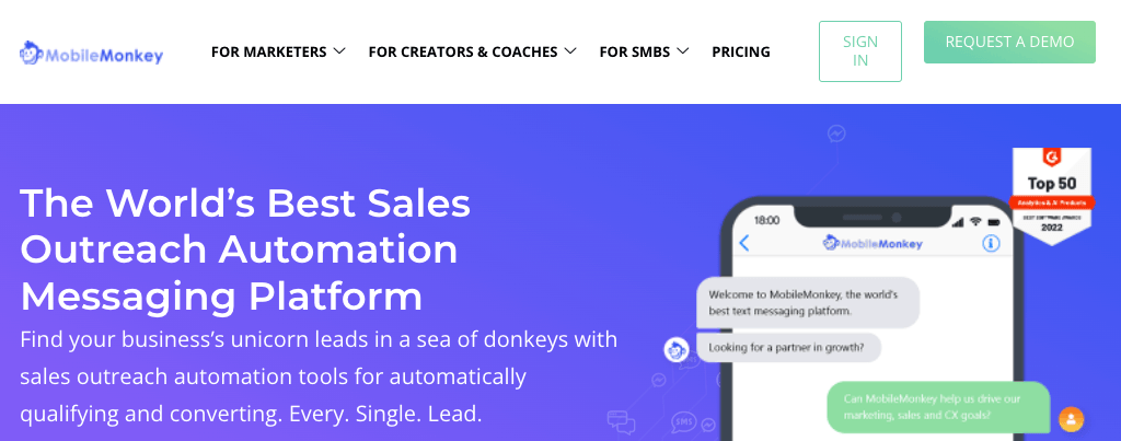 Mobil Maymun potansiyel müşteri oluşturma web sitesi