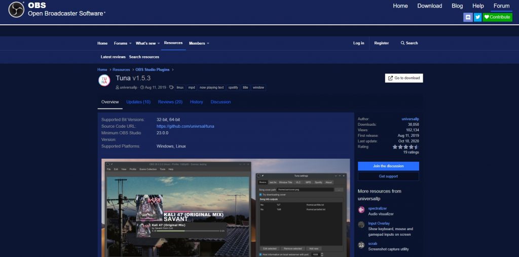 Tuna OBS Studio 插件