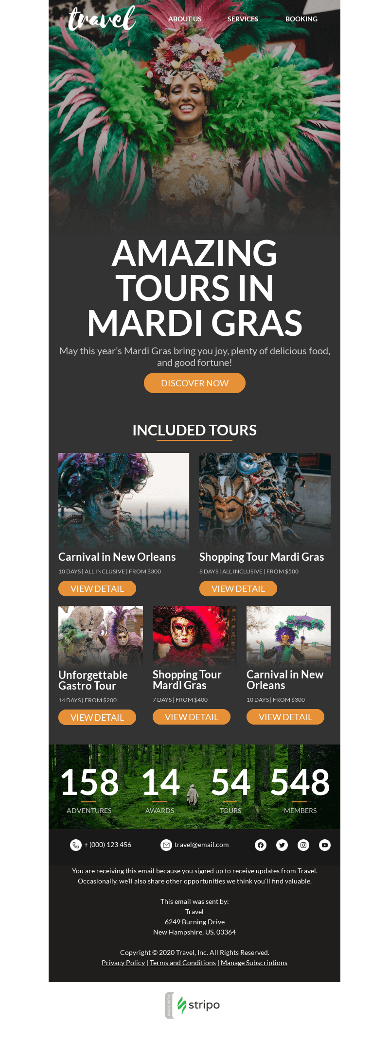 travel email newsletter template