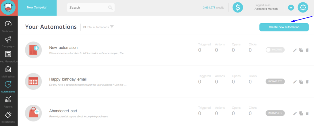 Moosend's new automation workflow