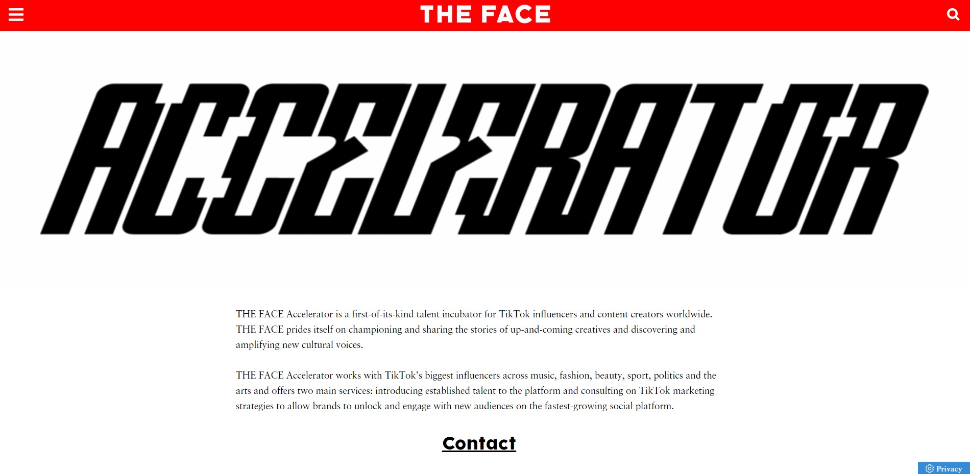 L'acceleratore facciale