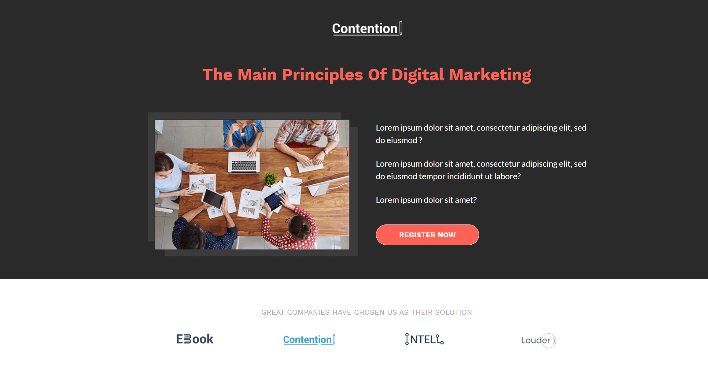 Przykłady stron docelowych wydarzeń lights out landing page design for events