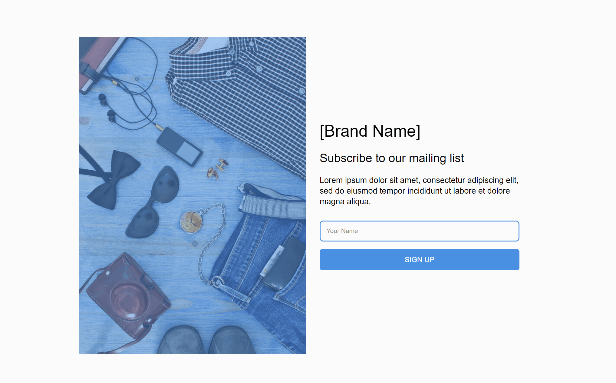 Przykładowa strona generowania potencjalnych klientów newsletter signup landing page example