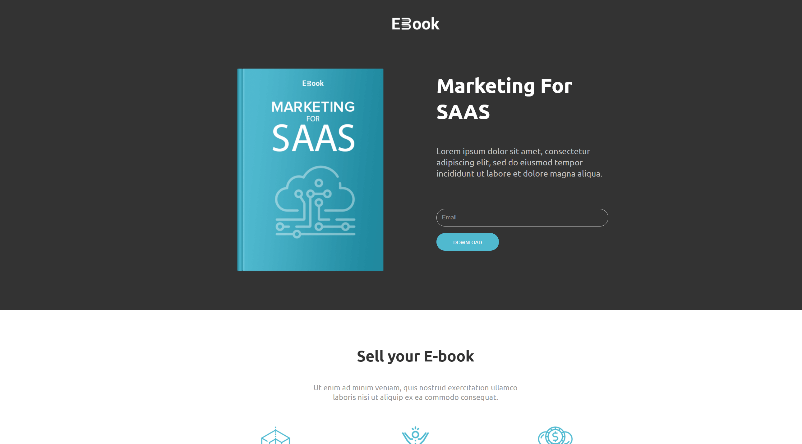 Elegancka i prosta strona docelowa dla ebooków simple and elegant landing page templates design