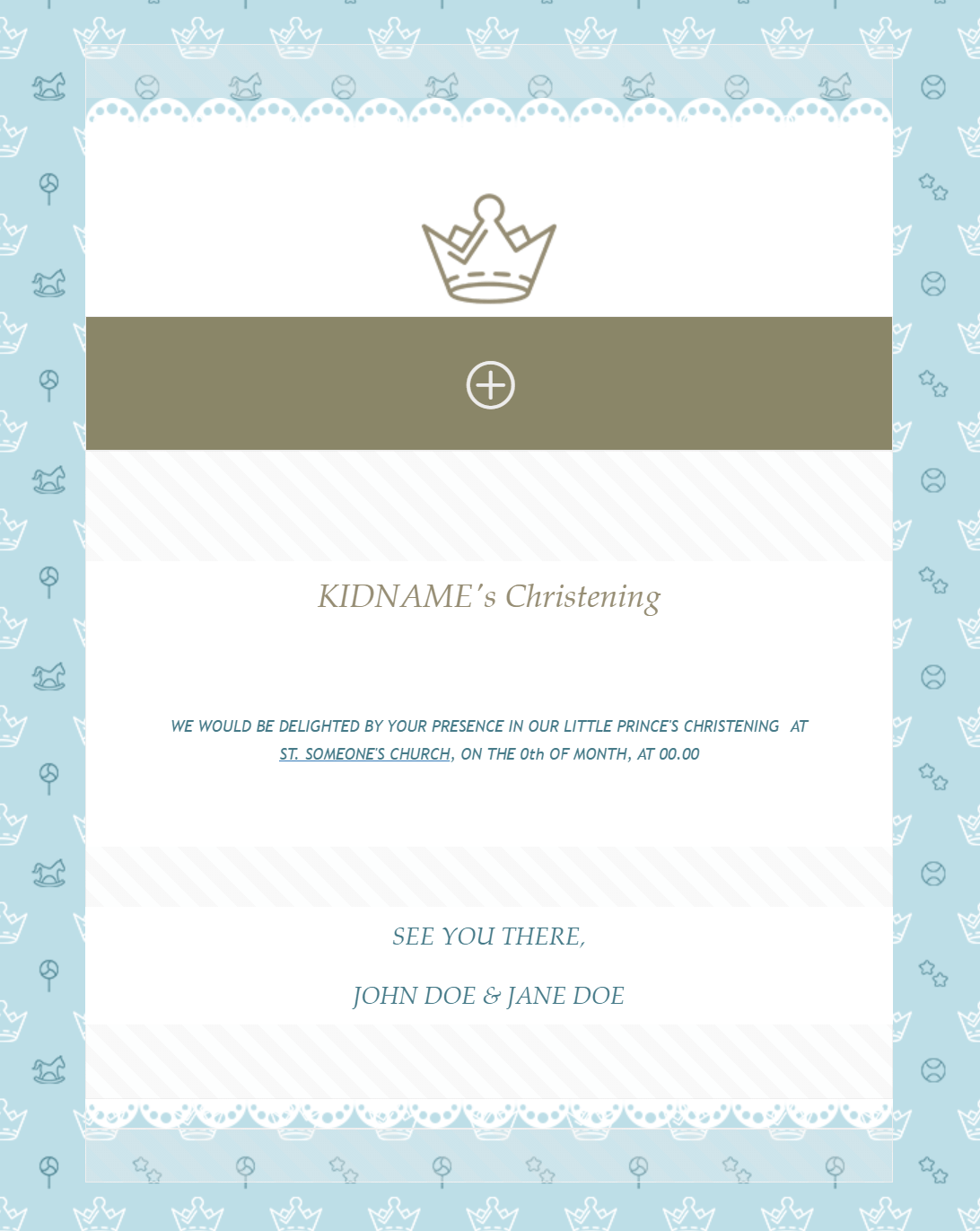 ตัวอย่างเทมเพลตอีเมลเหตุการณ์ email newsletter design for christening event