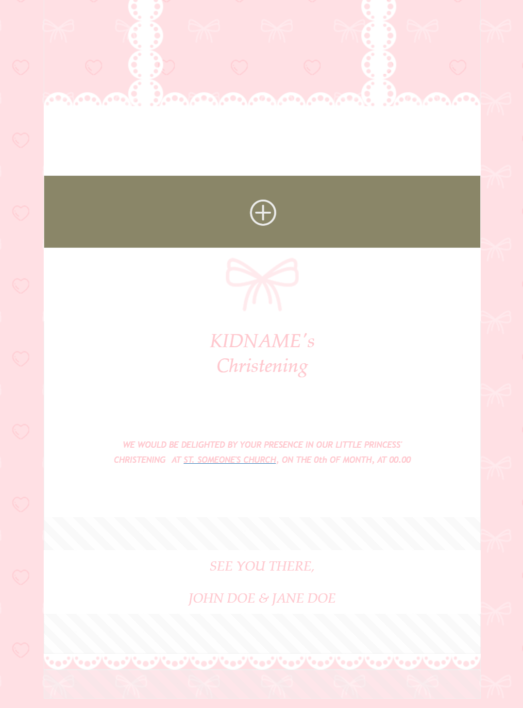 เทมเพลตกิจกรรมพิธีรับขวัญสาว girl christening email template