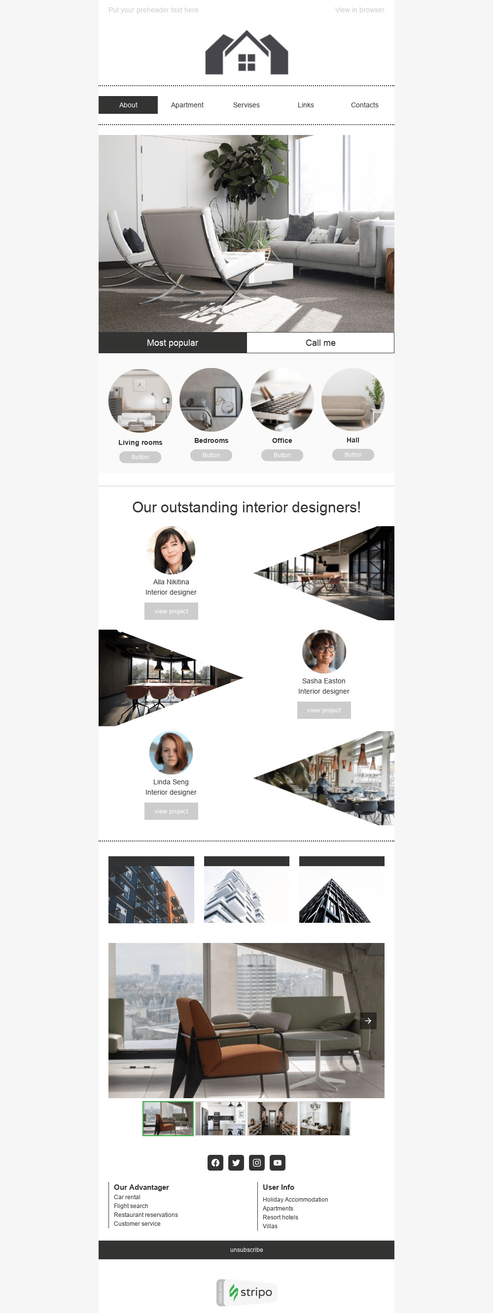 stripo real estate email newsletter templates