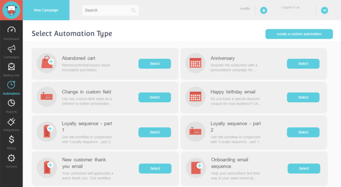 Moosend's automation recipes