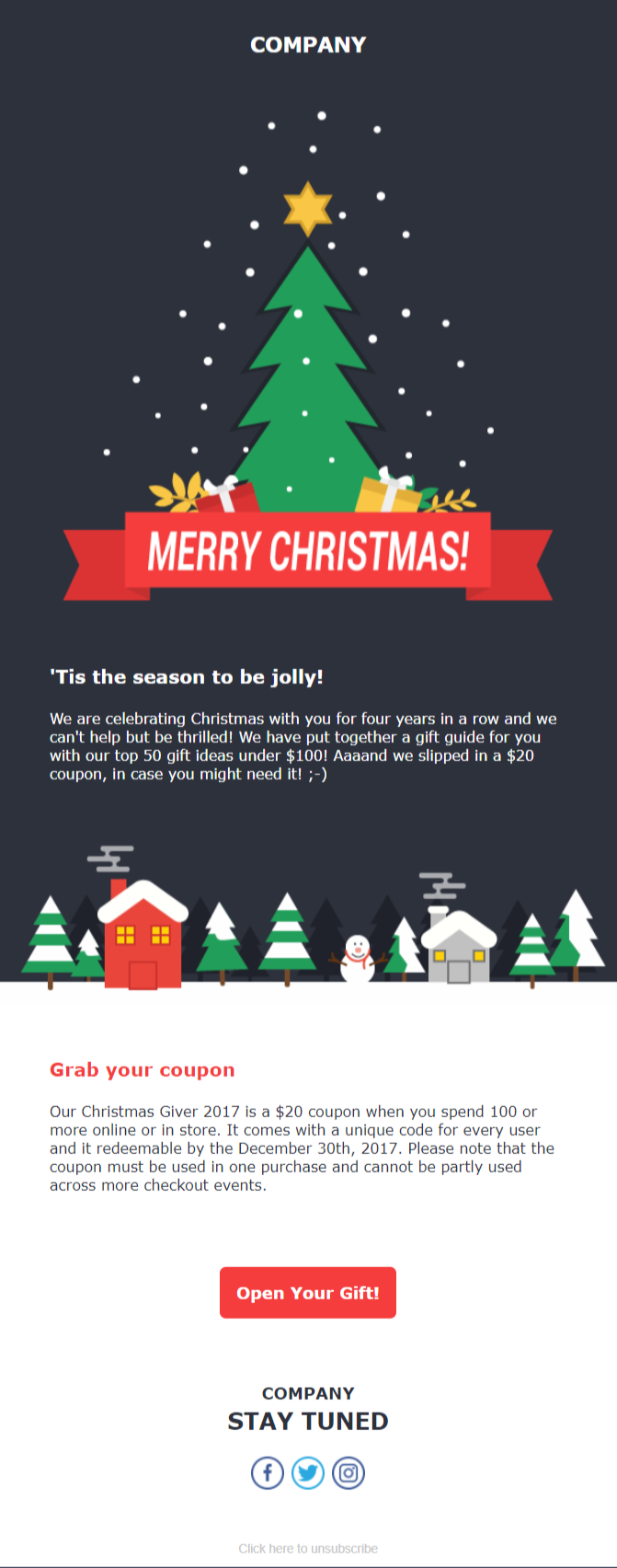 christmas promotion email design