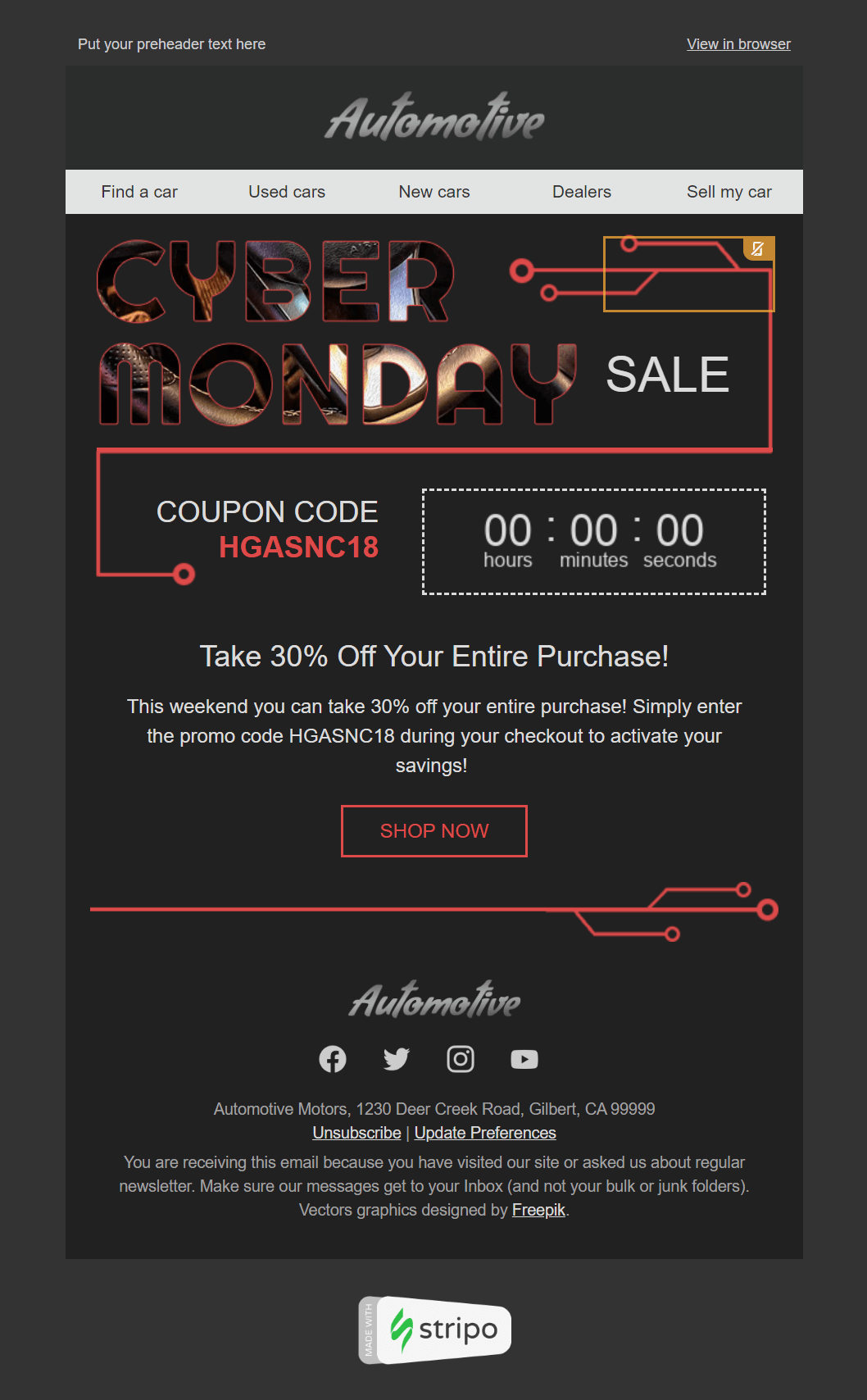 cyber monday responsive holiday template