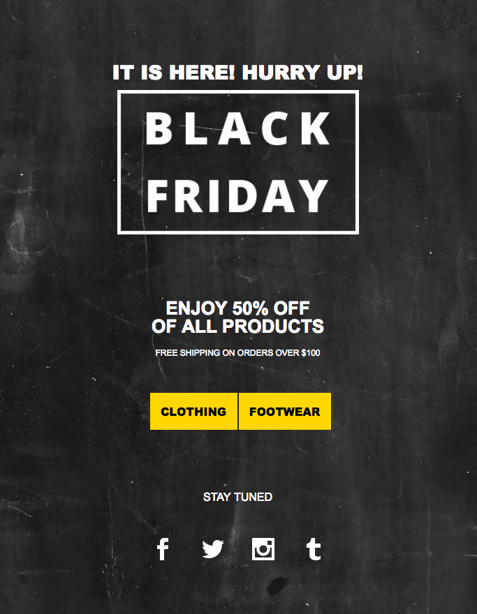 black friday newsletter example