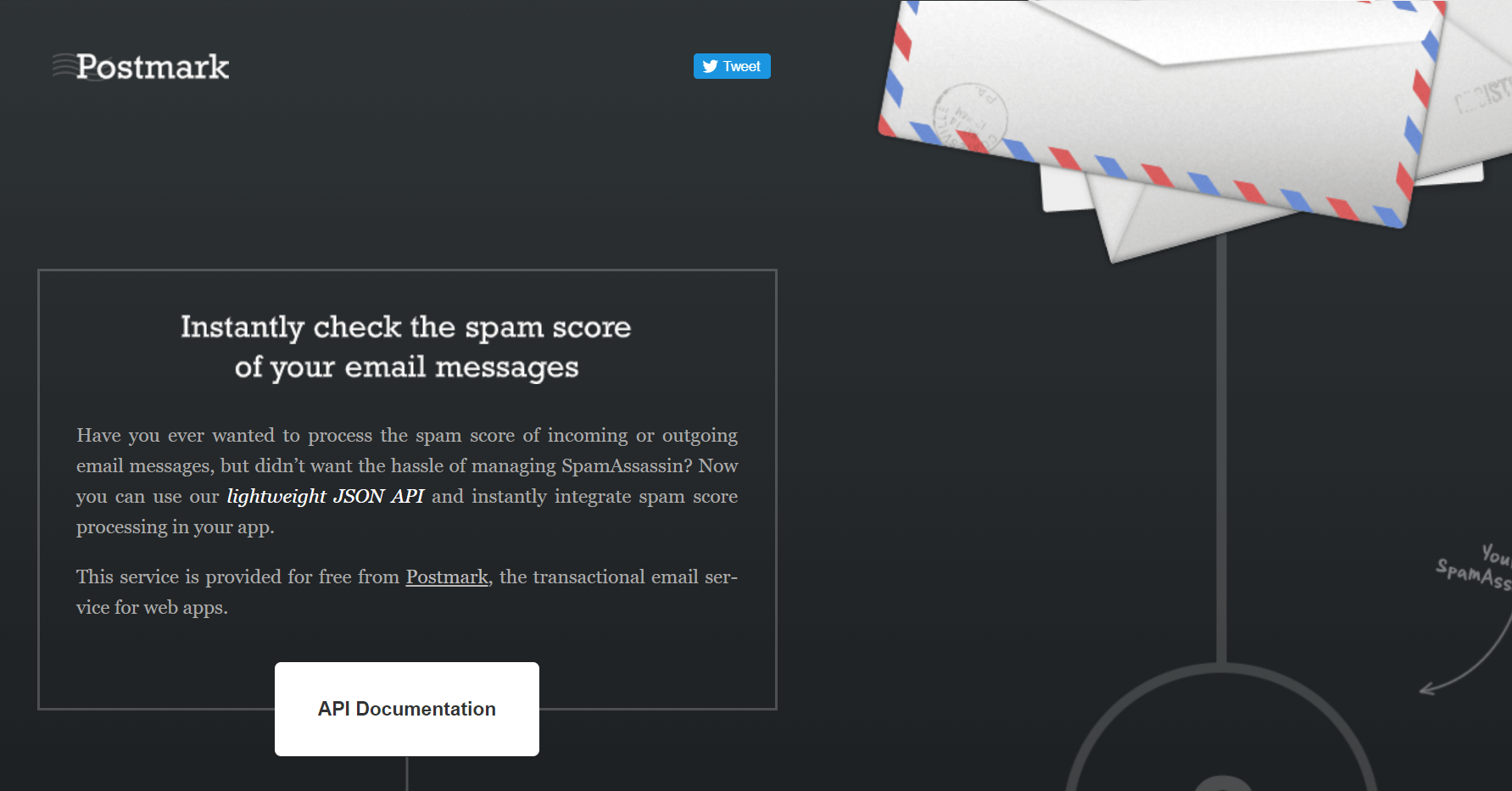 Spam check by postmark 