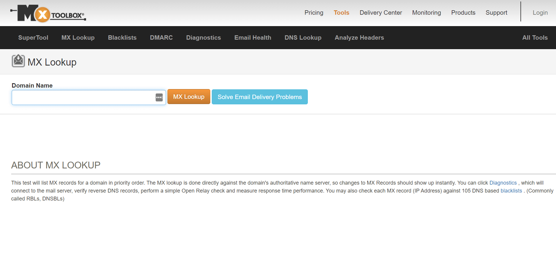 mxtoolbox smtp email testing platform