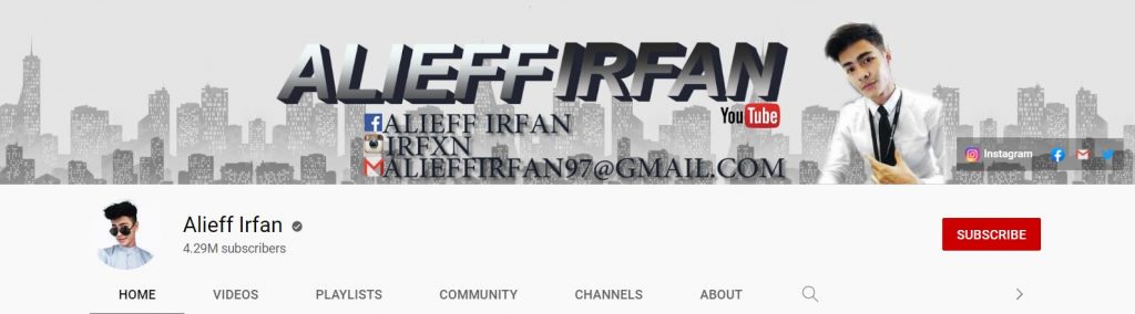 Alieff 是来自马来西亚的 YouTube 创作者