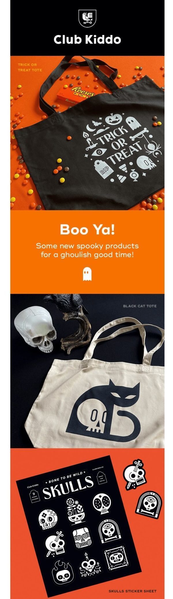 Halloween email newsletter example by Club Kiddo