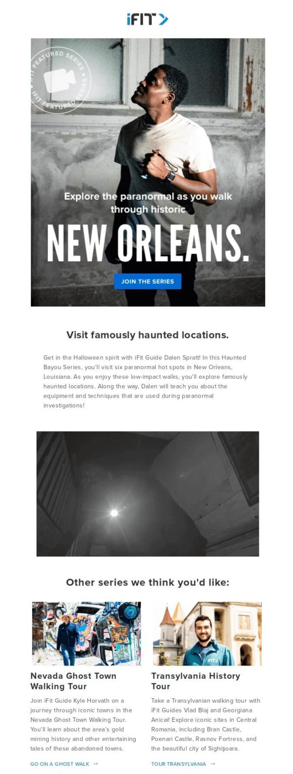 iFit newsletter campaign for Halloween