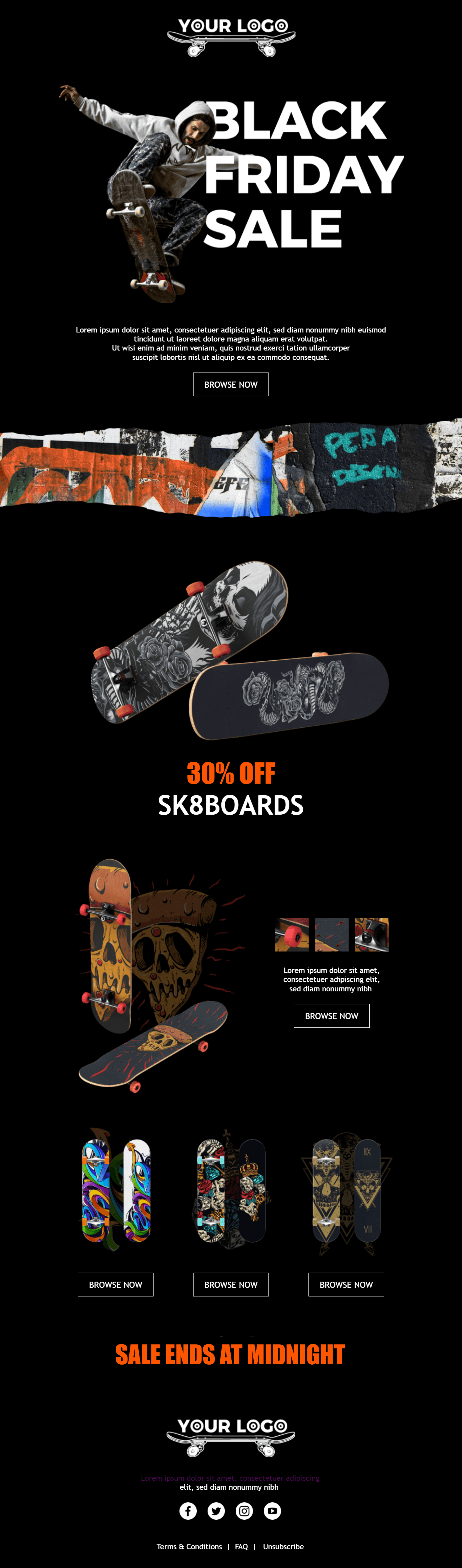 BEE pro email newsletter for Black Friday