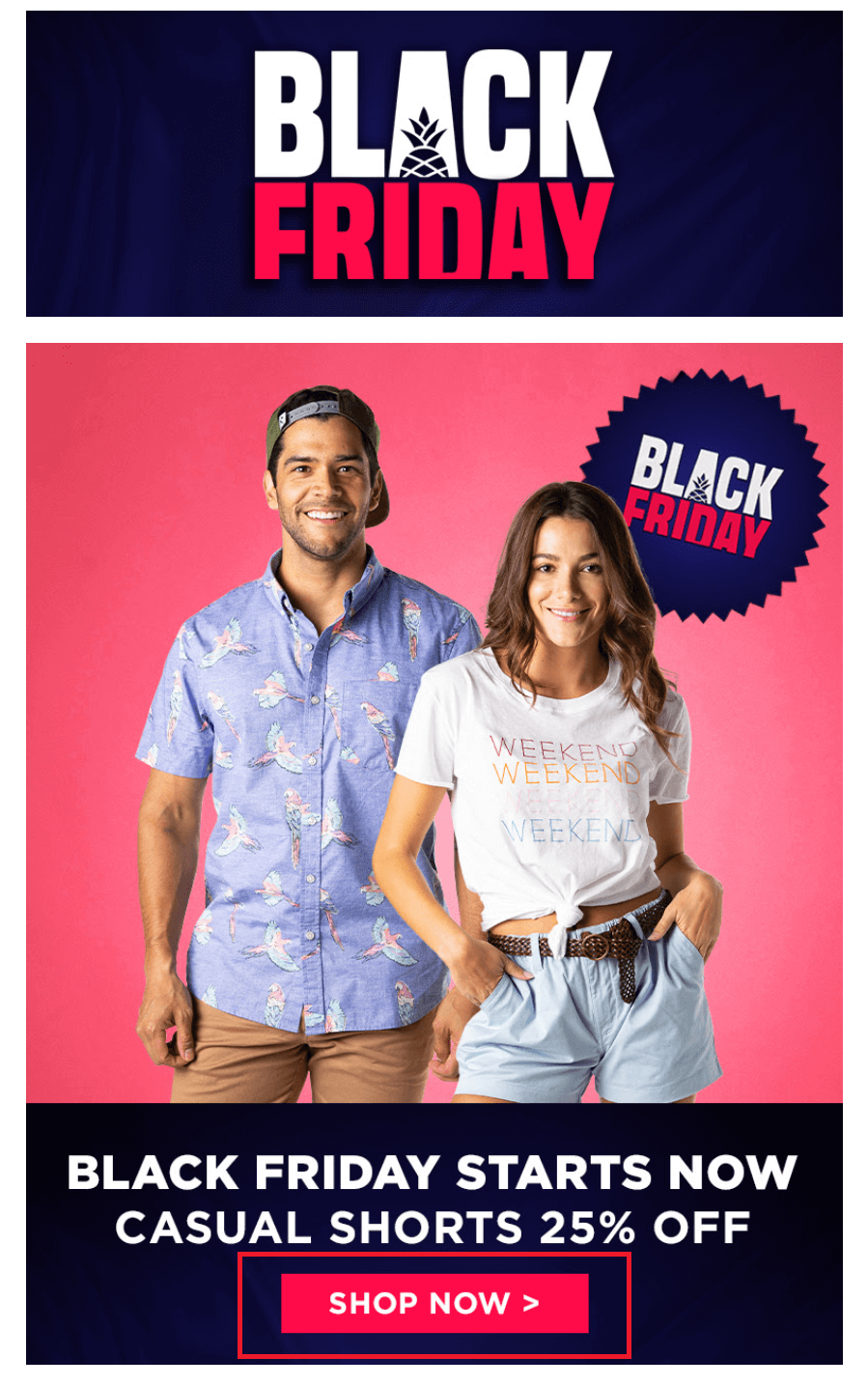 Chubbies Black Friday CTA-Beispiel chubbies Black Friday cta button