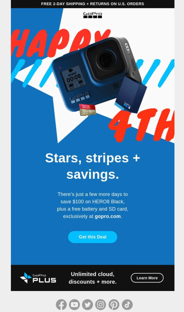 حملة البريد الإلكتروني من GoPro email campaign by GoPro