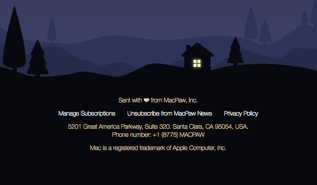 Subsol marca MacPaw MacPaw branded footer