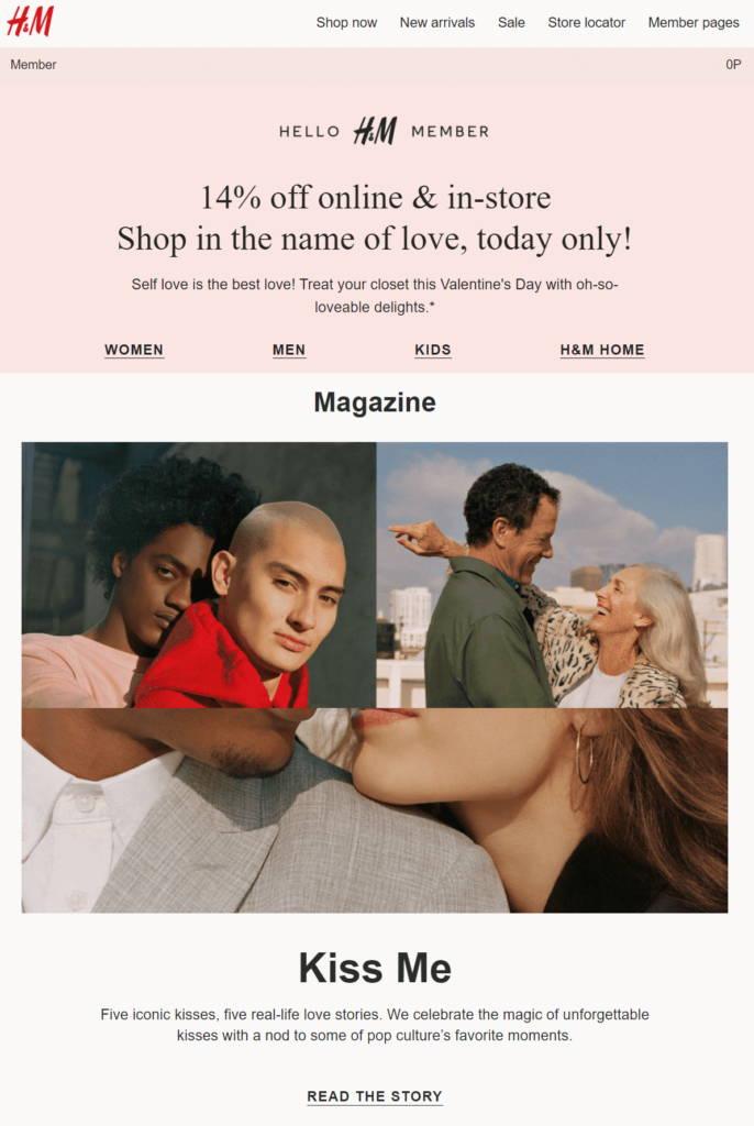 H&M情人節慶祝活動 H&M celebratory campaign for valentines day