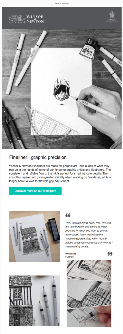 кампания с отзывами клиентов от Winsor и Newton campaign with customer review by Winsor and Newton