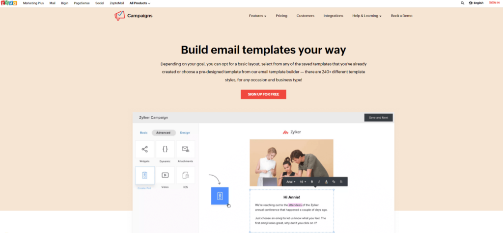 Zoho campaigns templates