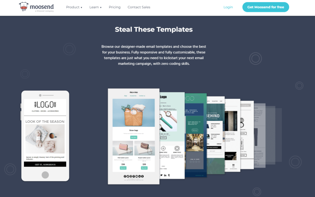 email marketing templates by Moosend