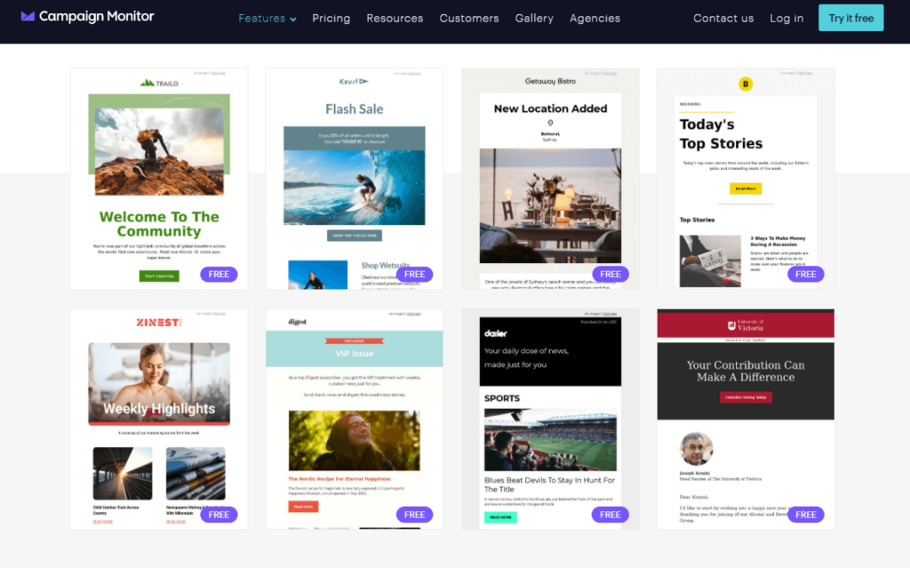 Campaign Monitor template library