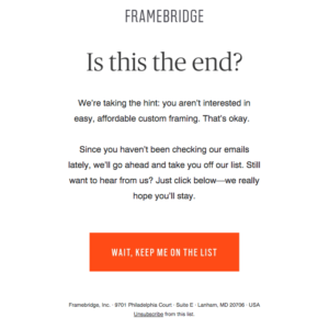 Электронная кампания Framebridge Framebridge email campaign