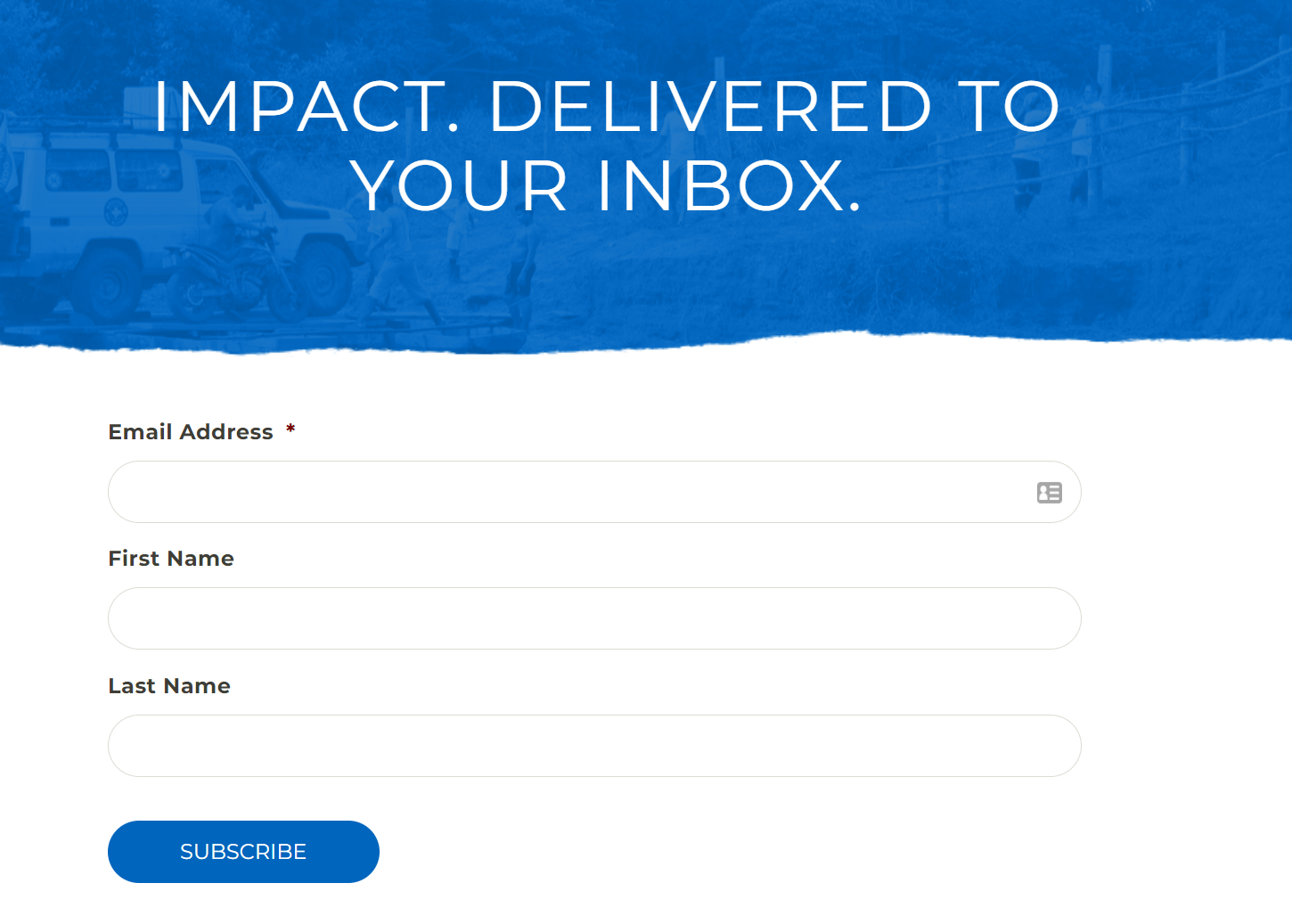 Inscription à la newsletter de Médecins du Monde email marketing for nonprofits