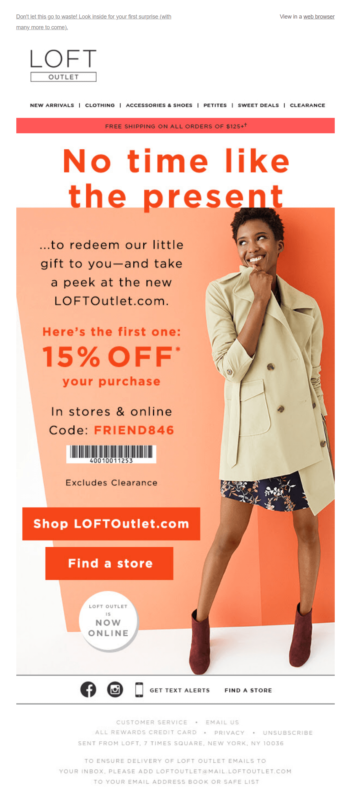 로프트 이메일 마케팅 및 쿠폰 email and in-store coupons loft