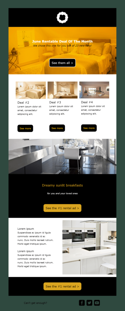 real estate email marketing template by Moosend
